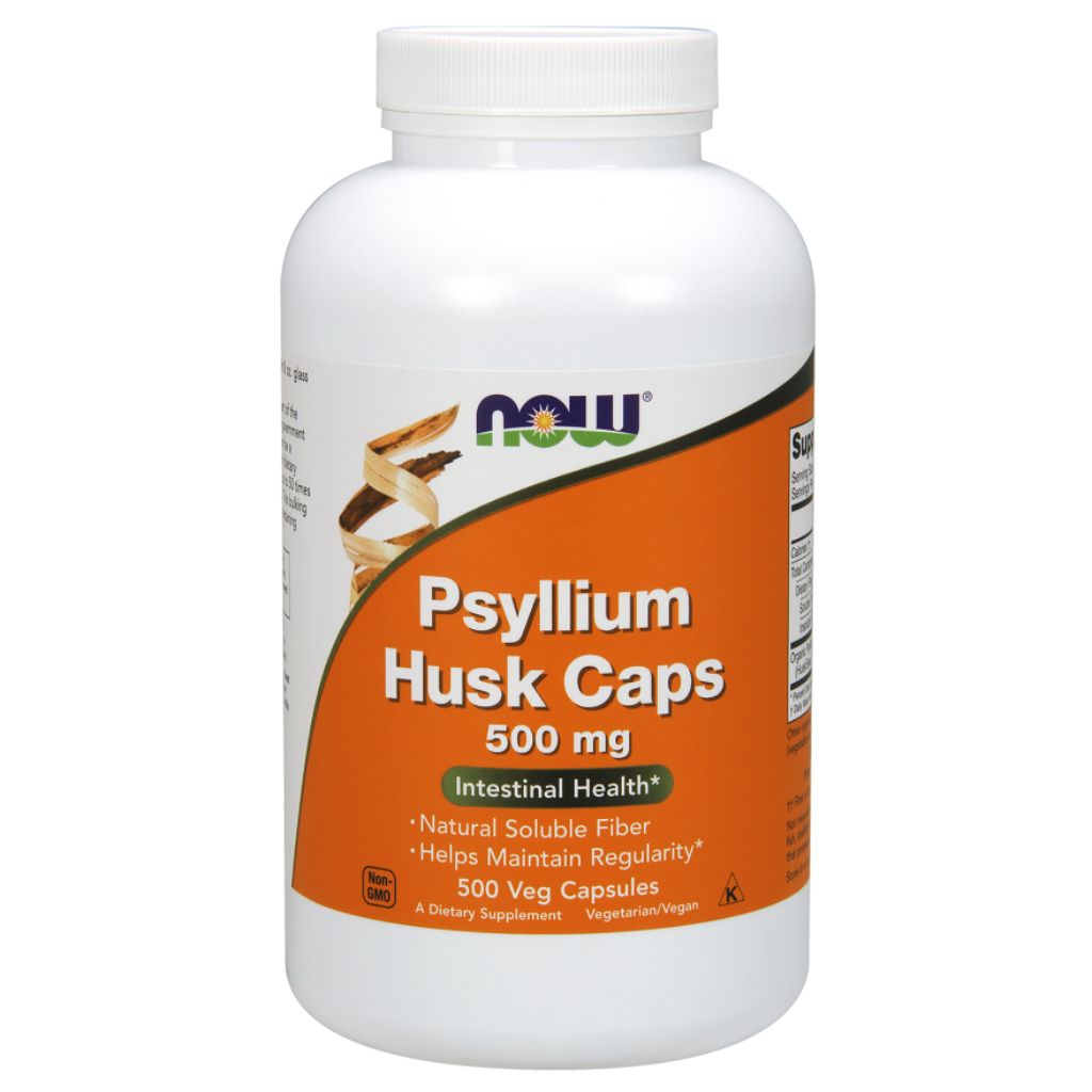 NOW Foods Psyllium Husk Caps Supplement Vitamin | 500 Mg | 500 Veg Caps