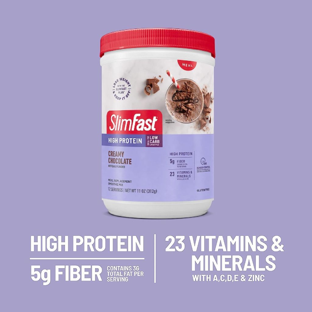 SlimFast High Protein Meal Replacement Shake Powder, 12 Servings (Pack of 2)