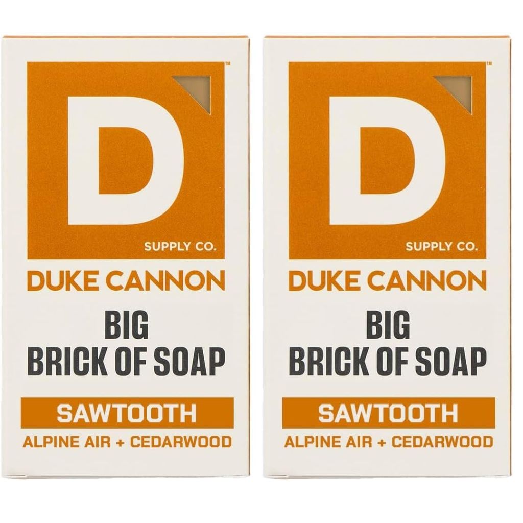 Duke Cannon Supply Co. Extra Large Bar Soap Bundle - Men's Natural Bar Soap with Masculine Scents - American-made soap - All Skin Types -Big Brick of Soap - Sawtooth,10 oz (Pack of 2)