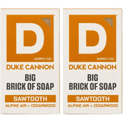 (Pack of 2) Duke Cannon Supply Co. Extra Large Bar Soap Bundle - Men's Natural Bar Soap with Masculine Scents - American-made soap - All Skin Types -Big Brick of Soap - Sawtooth,10 oz