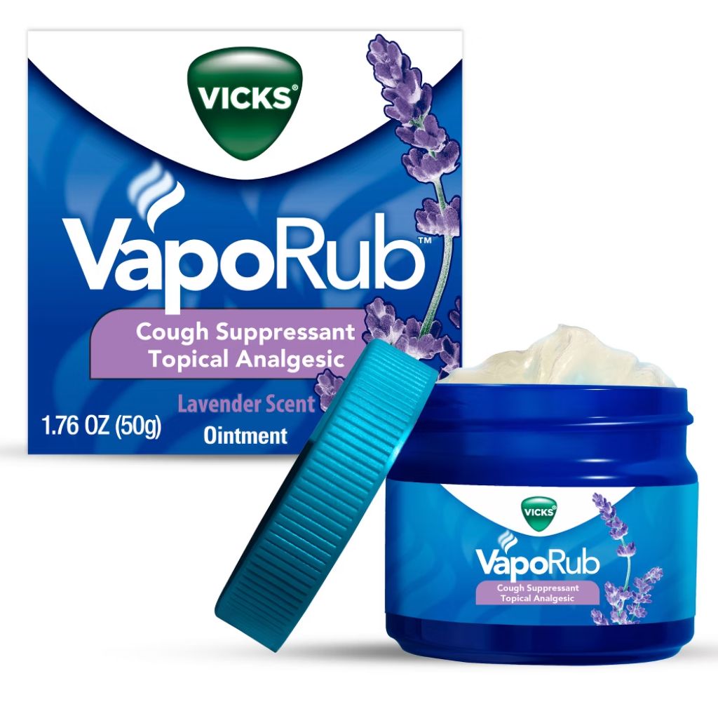 Vicks VapoRub Cough Suppressant Topical Chest Rub & Analgesic Ointment - Lavender, 1.76 oz.