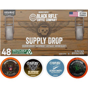 Black Rifle Coffee Company Supply Drop Variety Pack (48 Count of K Cups) - Silencer Smooth, AK Espresso, Just Black, & BeyondBlack KCup Pods - K Cups Coffee Variety Pack