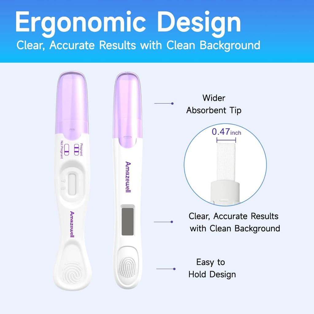 Amazewell Early Detection and Digital Pregnancy Test Kit - 10 Tests (2 Digital + 8 Early + 1 Urine Cup)