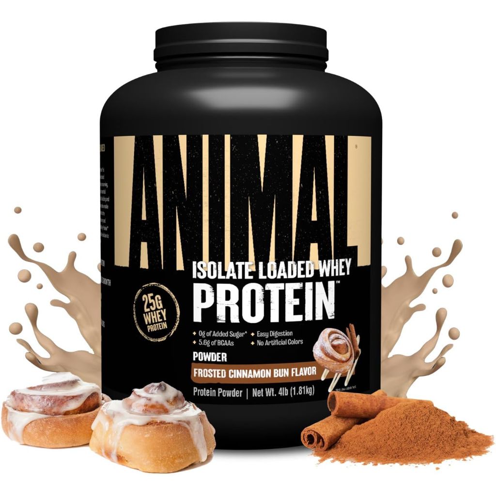 Animal Whey Isolate Protein Powder - Frosted Cinnamon Bun, 4 lbs.