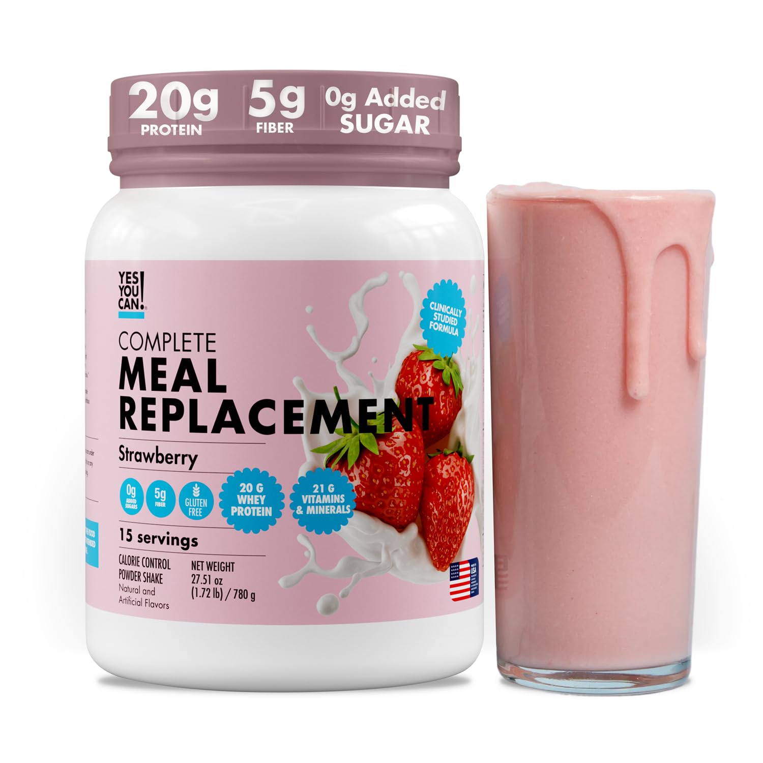 Yes You Can! Complete Meal Replacement Powder - Strawberry, 15 Svgs.