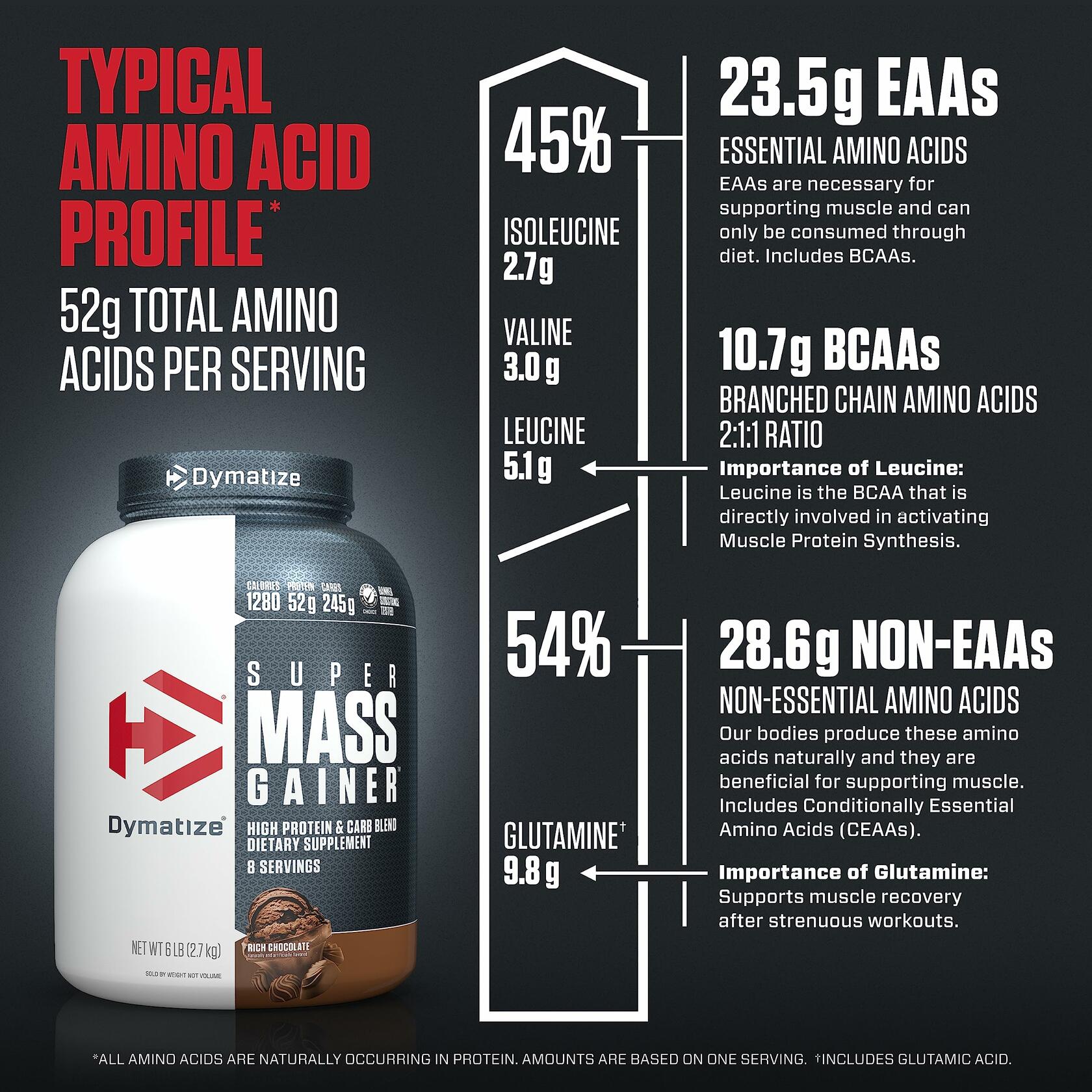 Dymatize Super Mass Gainer Protein Powder - Rich Chocolate, 6 lbs.