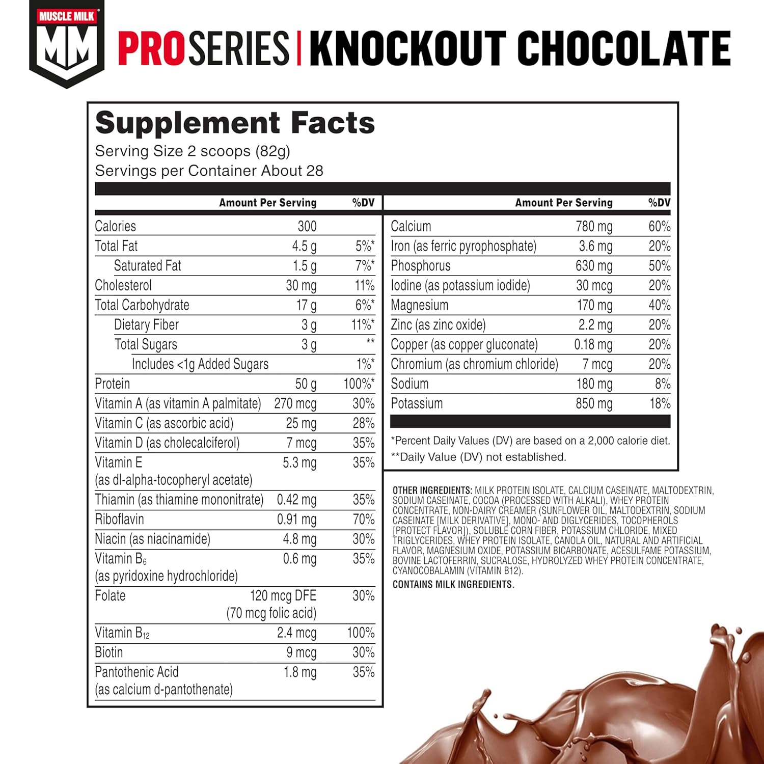 Muscle Milk Pro Series Protein Powder - Knockout Chocolate, 5 lbs.