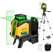 PREXISO 360° Laser Level with Tripod, 100Ft Dual Power Self Leveling Cross Line Laser - Green Beam PLC360GST