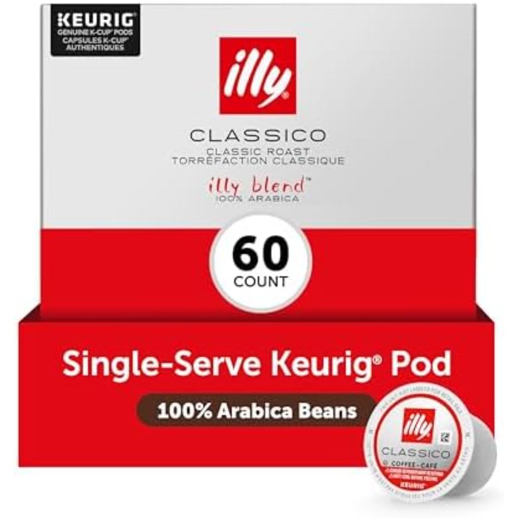 Illy Classico Medium Roast Keurig K-Cup Coffee Pods, 60ct