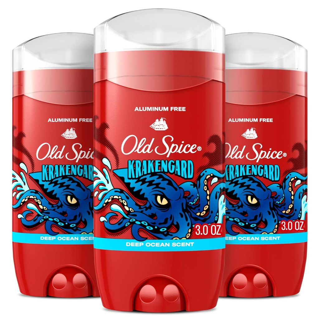 Old Spice Men's Aluminum Free Deodorant - Krakengard with Deep Ocean Scent, 3.0 oz (3 Pack)