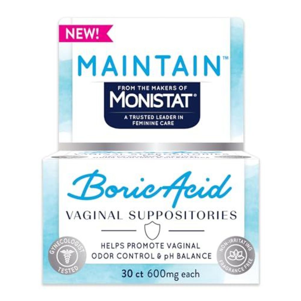 Monistat Maintain Boric Acid Suppositories, 600mg of Boric Acid - 30ct.