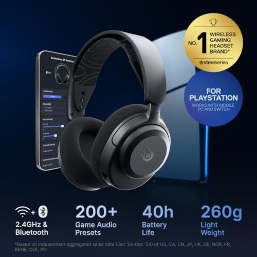 SteelSeries - Arctis Nova 3P Wireless Gaming Headset - Black