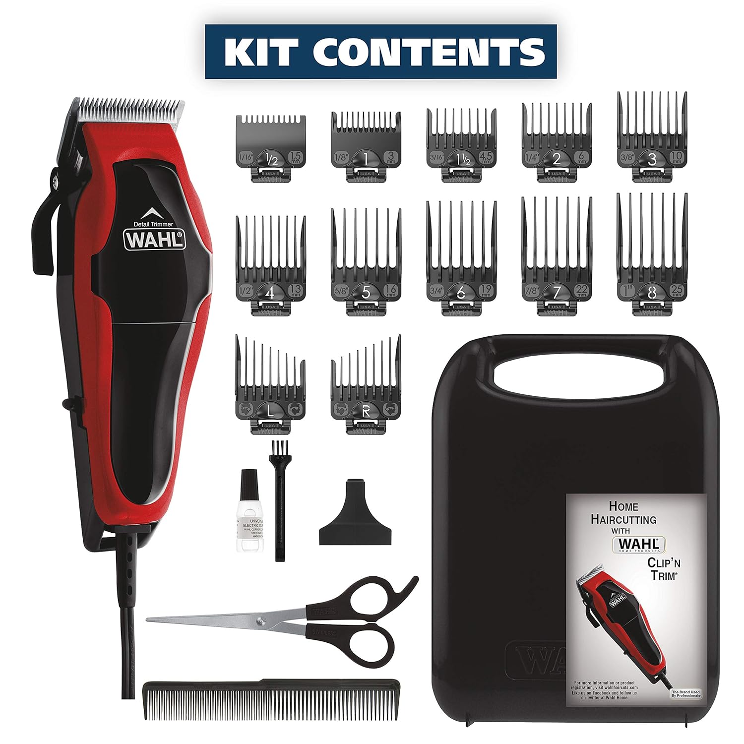 Wahl Clipper Clip 'N Trim 2-in-1 Corded Clipper/Trimmer Kit 79900-1501 (Red)