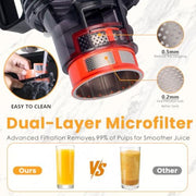 Cold Press Juicer, 5.5inch Wide Feed Chute Juicer Machine, Slow Masticating Juicer for Whole Vegetables & Fruits, Black (DAMAGED BOX)
