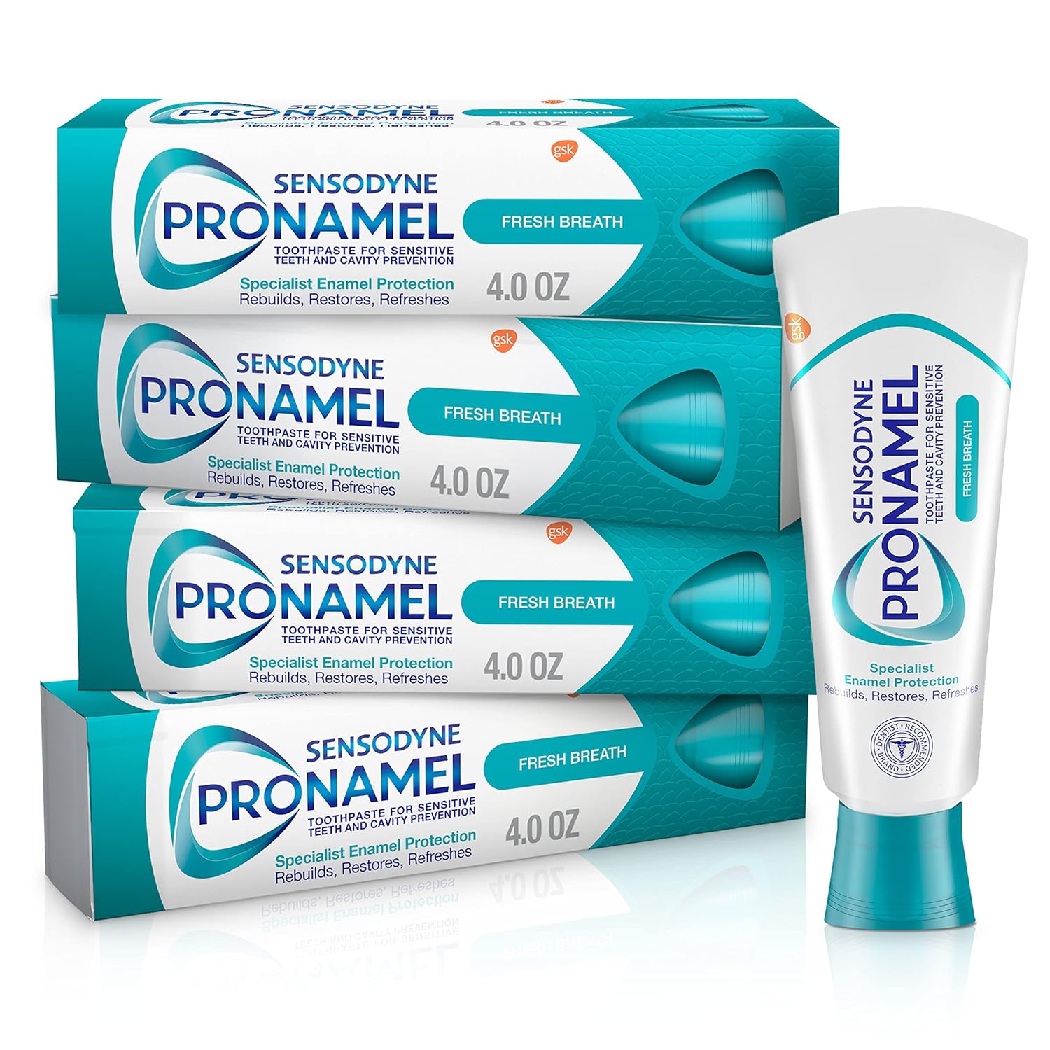 Sensodyne Pronamel Fresh Breath Enamel Toothpaste for Sensitive Teeth - Fresh Wave, 4 oz (4 Pack)