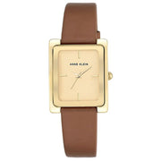 Anne Klein Women's Quartz 28mm Leather Strap Watch - Brown/Gold Tone