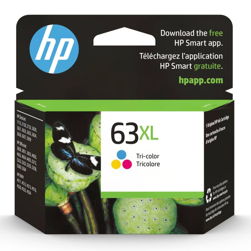 HP 63XL High Yield Tri-Color Original Ink Cartridge - Cyan, Yellow, Magenta
