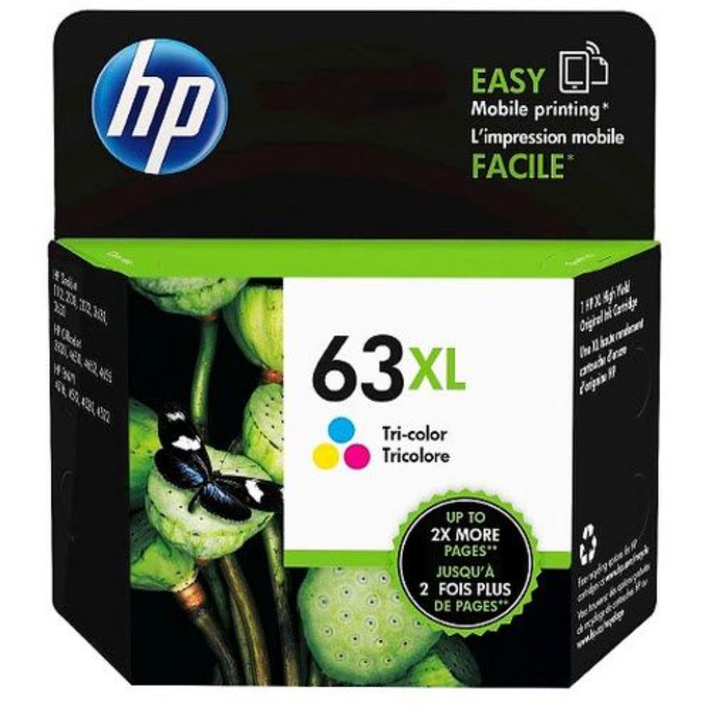 HP 63XL High Yield Tri-Color Original Ink Cartridge - Cyan, Yellow, Magenta