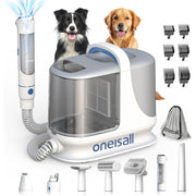 oneisall 7-in-1 Dog Grooming Vacuum, 13000Pa Powerful 3L Dust Cup with Clipper, Nail Grinder, & Shedding Brush