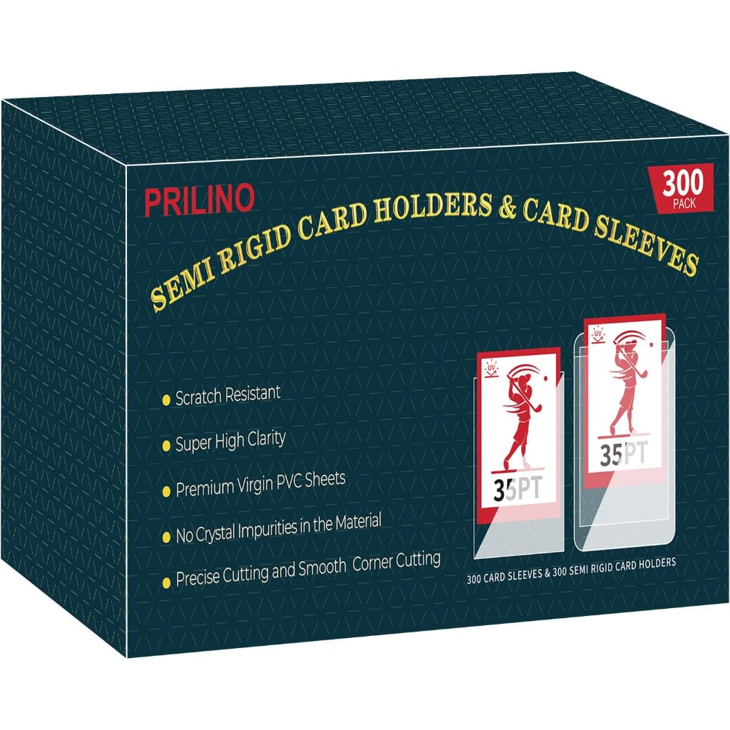 Semi Rigid Card Holders & Card Sleeves, Ultra Clear Top Load with 1/2" Lip - 300ct