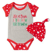 Little Blue House by Hatley Baby Christmas Bodysuit "Let It Snow" - Size 12-18 Months