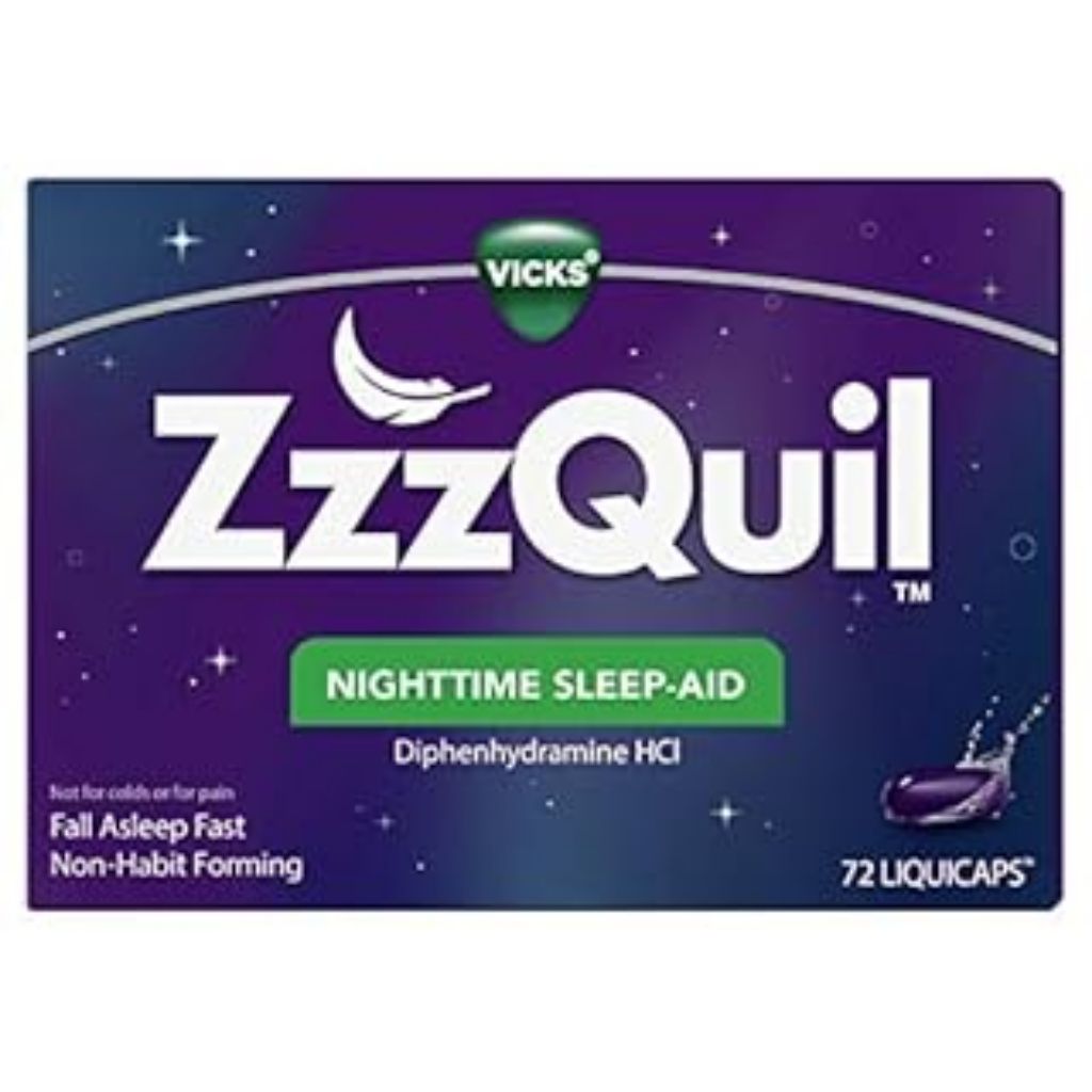 Vicks ZzzQuil Nighttime Sleep Aid LiquiCaps  Non-Habit Forming Sleep Support Supplements  72 Ct