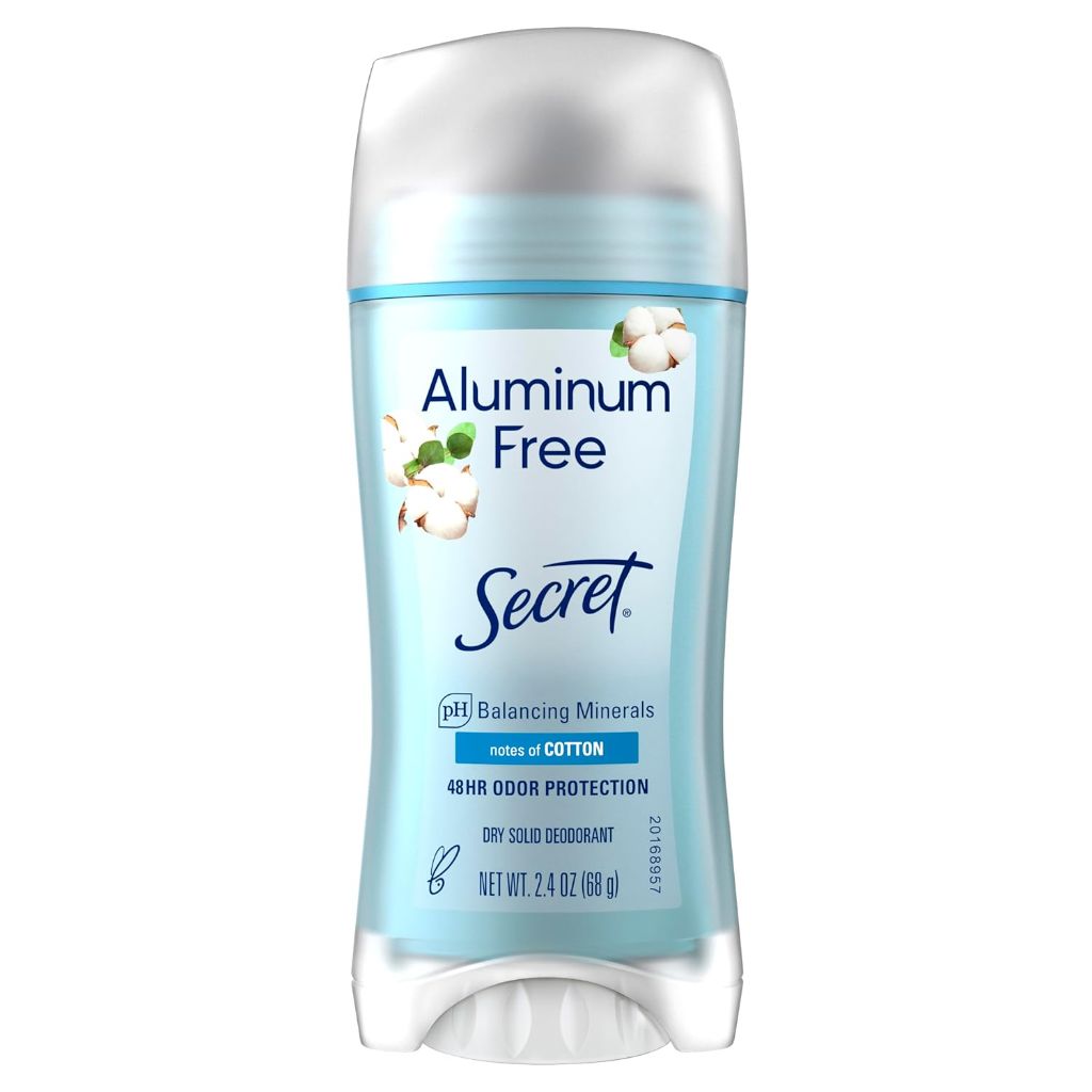 Secret Women's Aluminum Free Deodorant - Cotton, 2.4oz Stick (3 Pack)