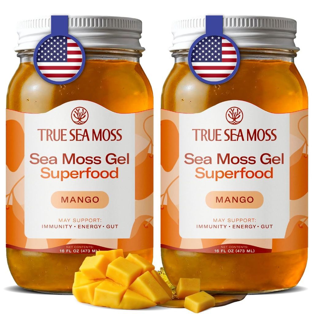 TrueSeaMoss Sea Moss Gel Superfood - Mango, 16 fl. oz. (2 Pack)