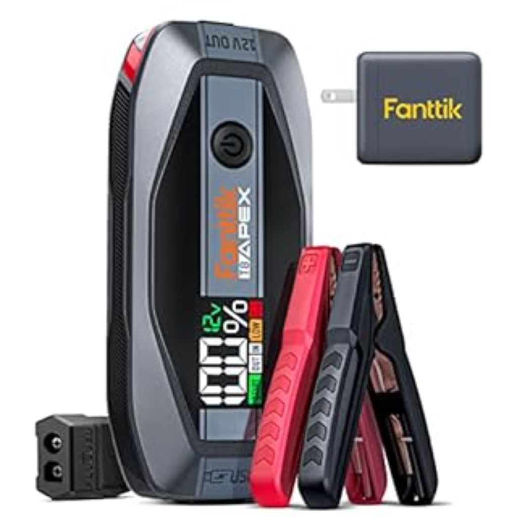 FANTTIK T8 APEX 2000 Amp Portable Jump Starter for Up to 8.5L Gas and 6L Diesel Engines, Digital Screen, 65W Fast Charging