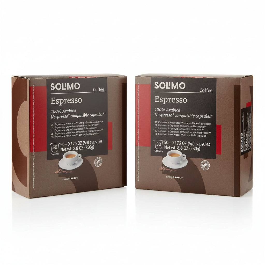 Solimo Nespresso OriginalLine Medium Roast Espresso Capsules - 100ct (2x50 count)