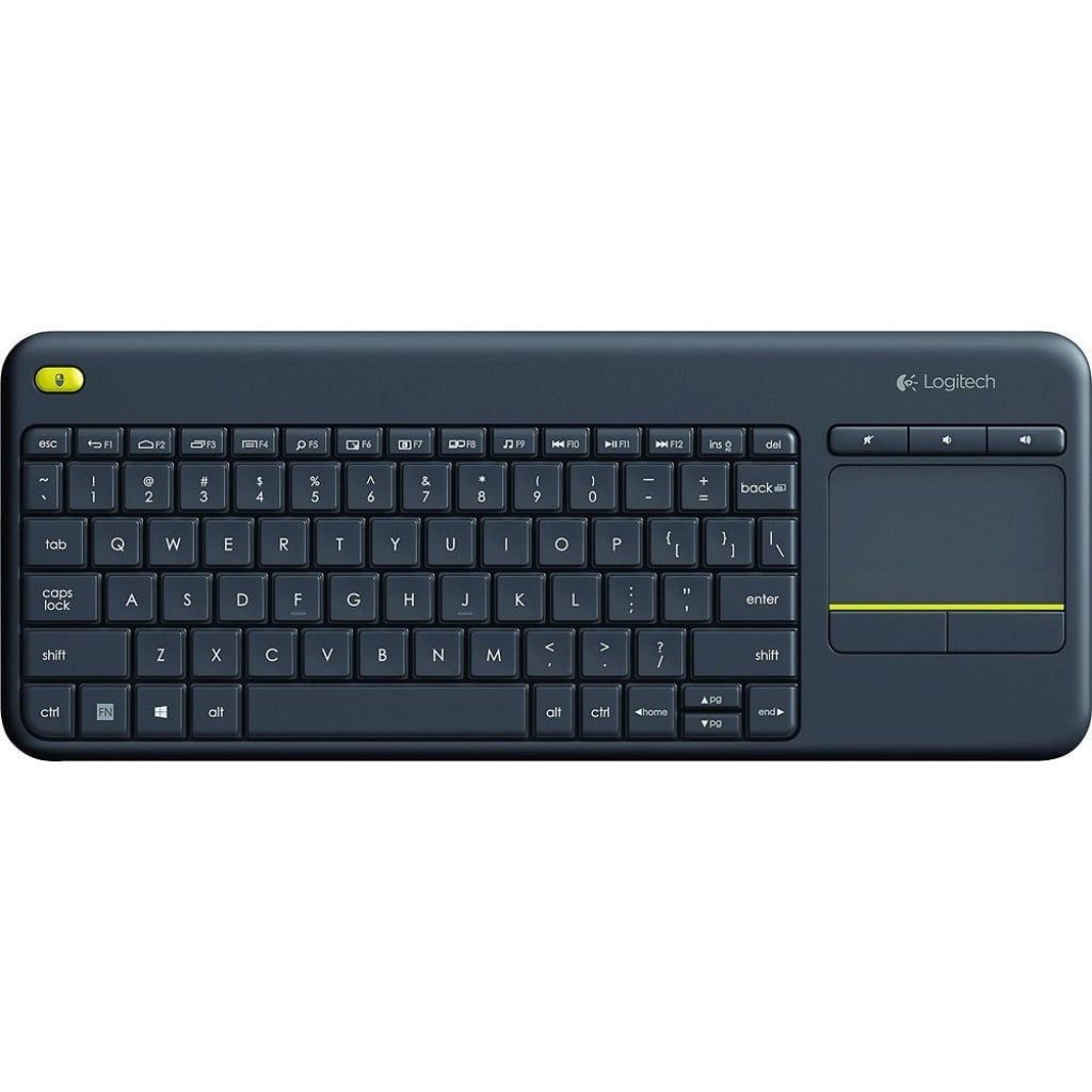 Logitech K400 Plus TKL Wireless Membrane Keyboard for PC/TV/Laptop/Tablet with Built-in Touchpad - Black