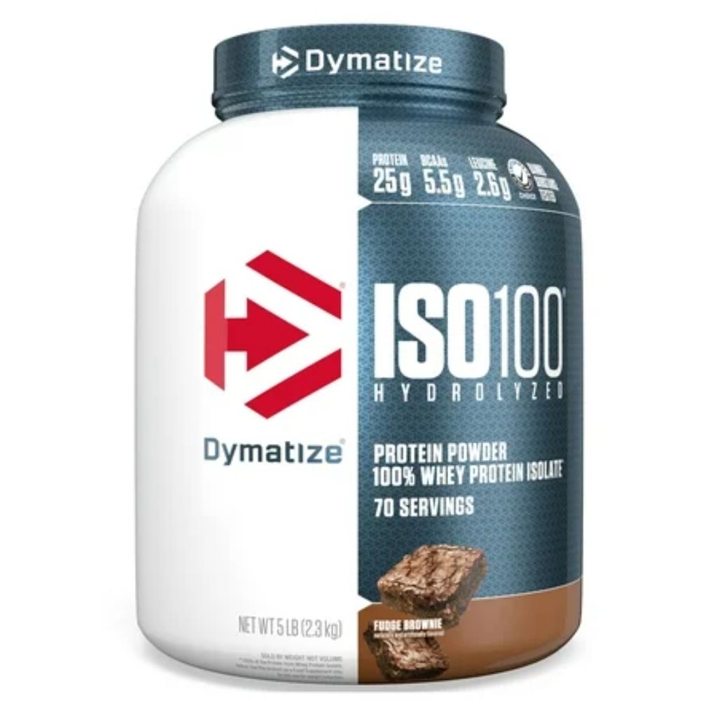 Dymatize 100% Whey Isolate Protein Powder - Fudge Brownie, 5lbs