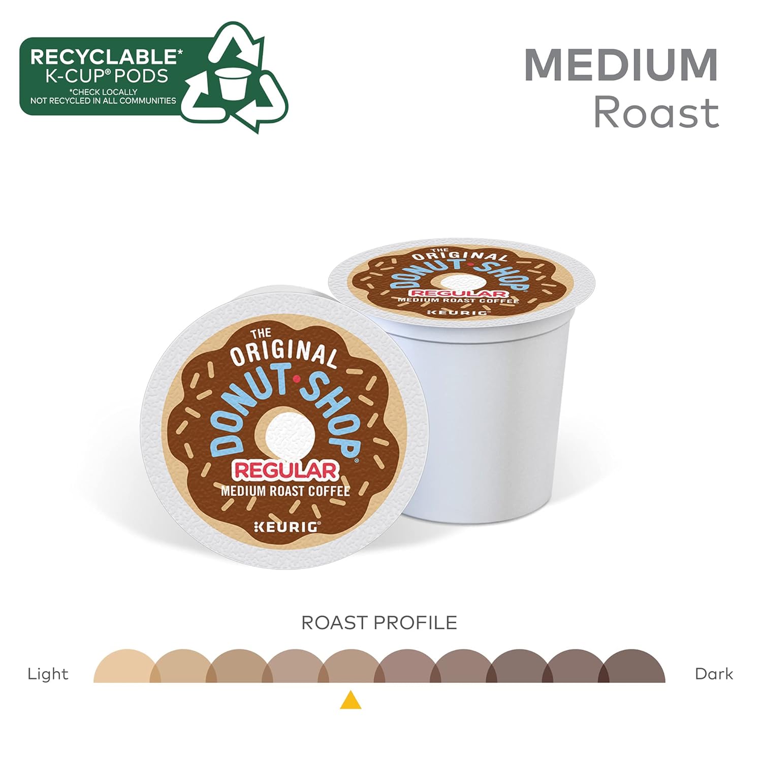 The Original Donut Shop Regular Medium Roast Keurig K-Cup Coffee Pods, 72ct