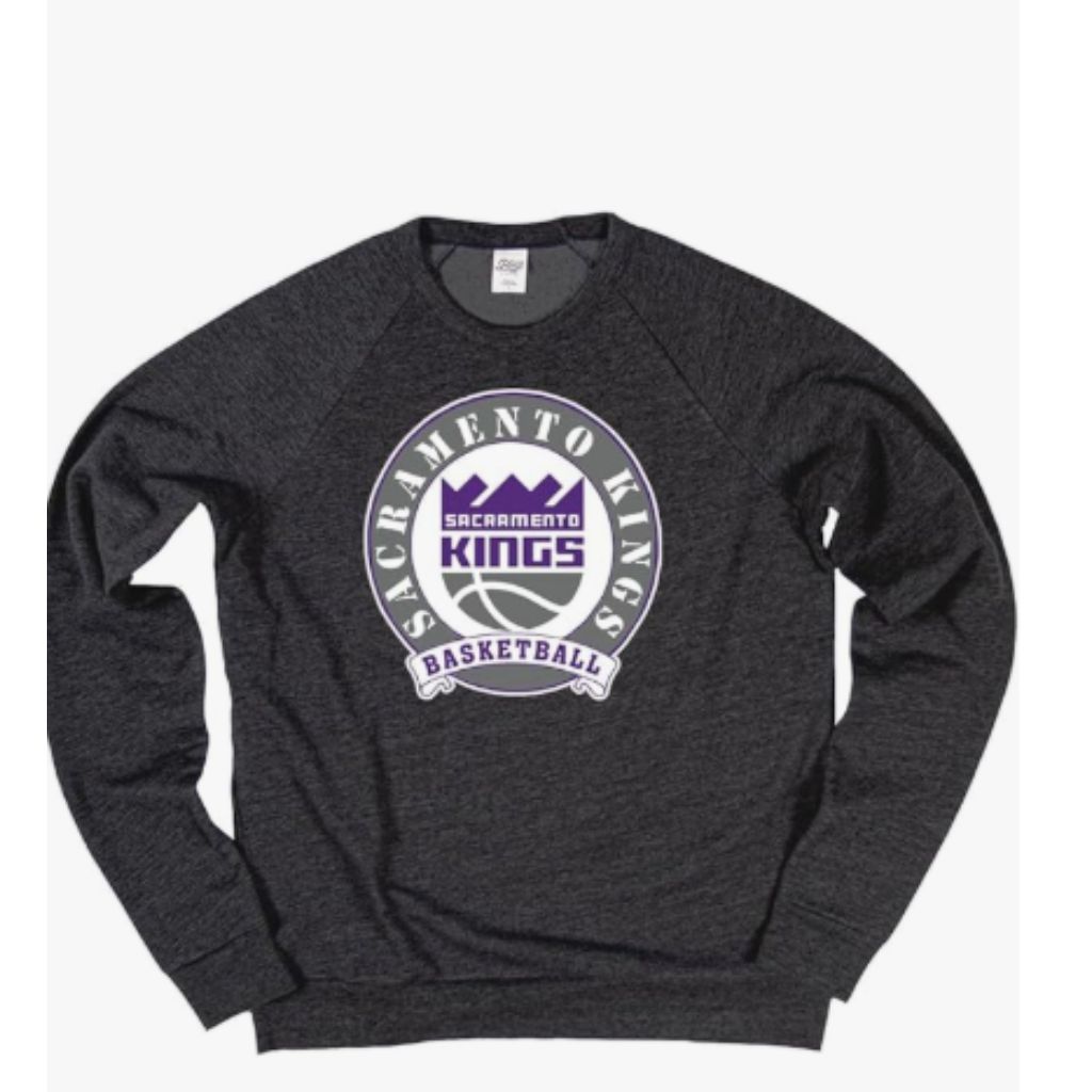 Blue 84 NBA Officially Licensed Tri-Blend Crewneck Sweatshirt - Sacramento Kings, Size Large