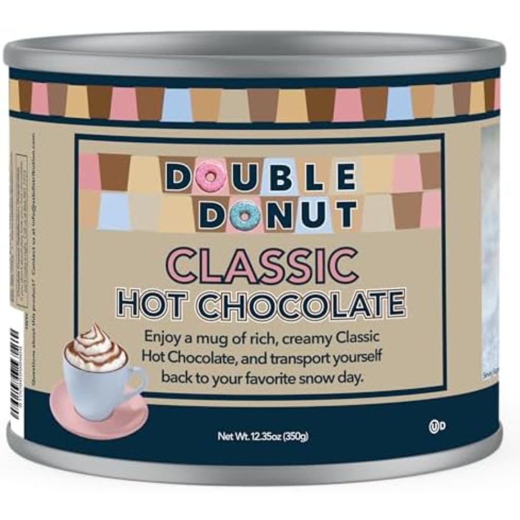Double Donut Coffee Classic Bulk Hot Chocolate Mix, Rich Hot Cocoa 12 Ounce Canister, Hot Chocolate Powder