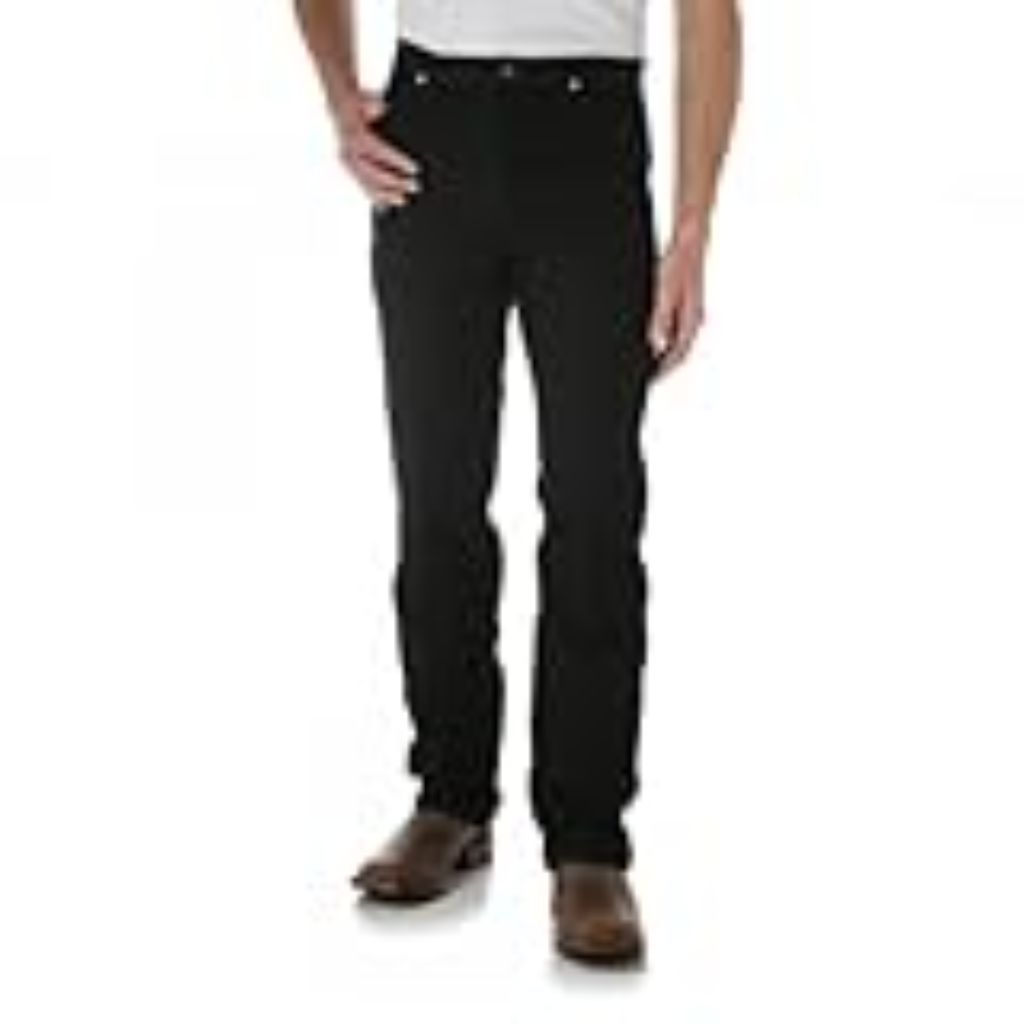 Wrangler Men's Western Slim Boot Cut Jean,Black Stretch,35x34
