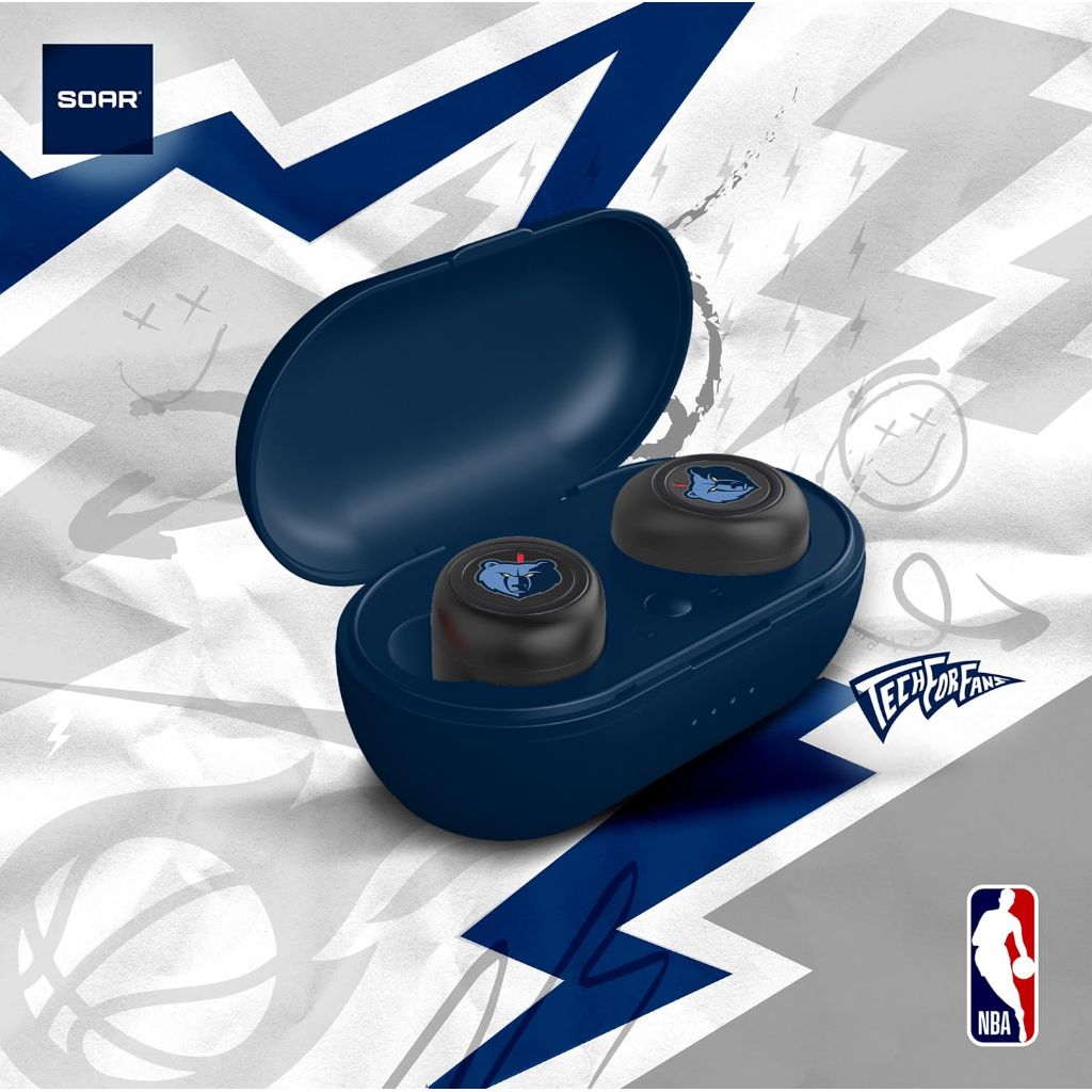 SOAR NBA True Wireless Bluetooth Earbuds with Charging Case - Memphis Grizzlies