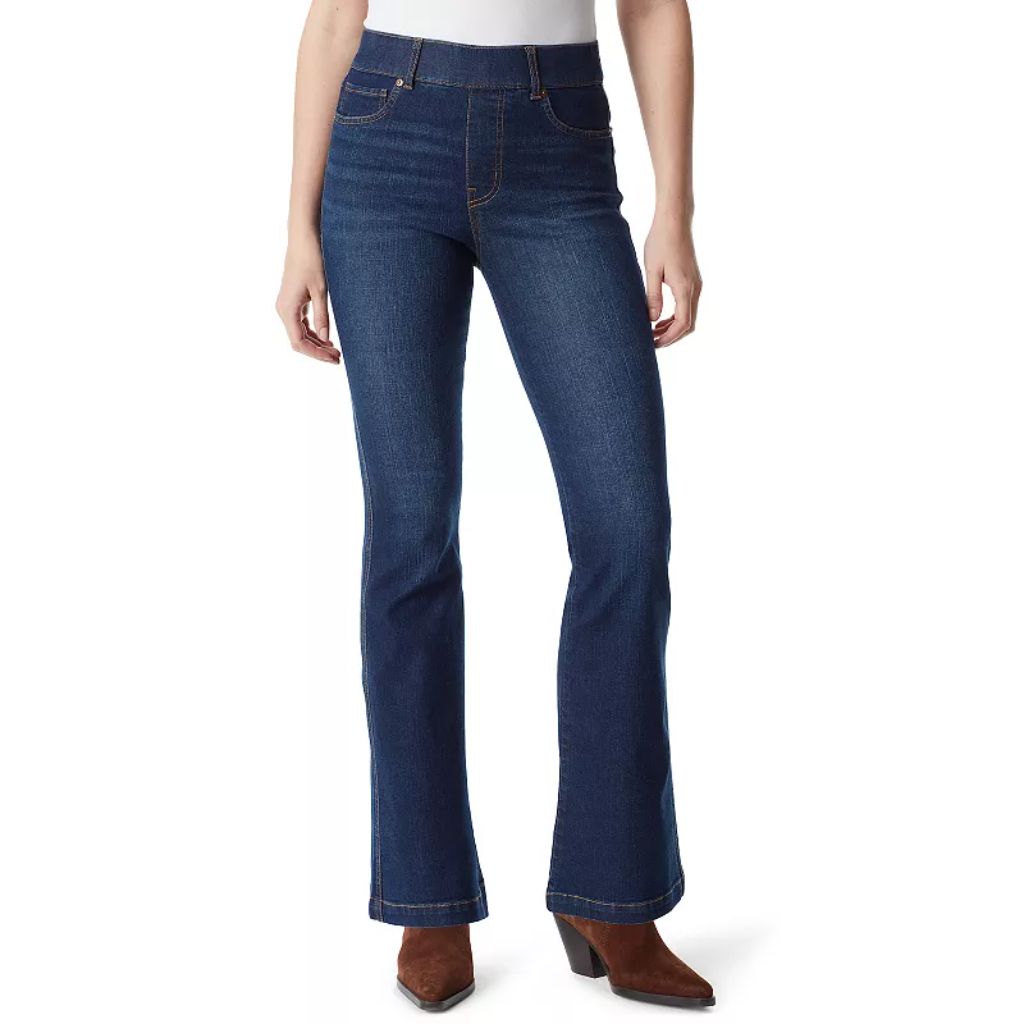 Gloria Vanderbilt Women's Shape Effect Pull-On Flared-Leg Jeans - Asheboro w/Whiskers, Size 10