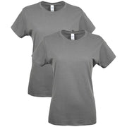 Gildan Women's Softstyle Cotton T-Shirt (G64000l) - Charcoal, Large (2 Pack)