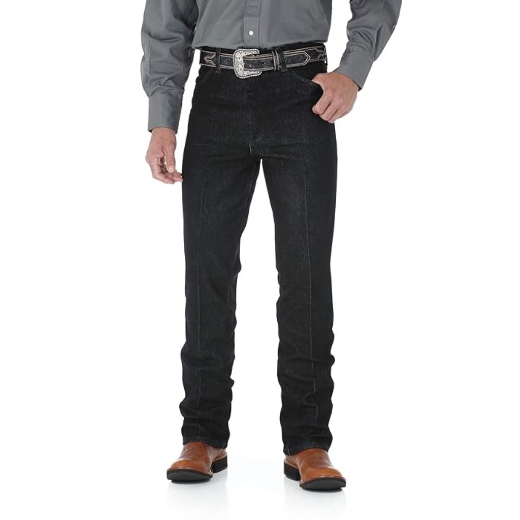 Wrangler Men's 938 Slim Fit Stretch Jeans - Black, 38W x 30L