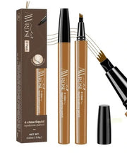 AWROSE 3D Microblading Eyebrow Pencil, 4 Fork Tip Multi-Tool - Light Brown (2 Pieces)