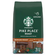 Starbucks Pike Place Roast  Ground Coffee  Medium Roast Hot or Iced Coffee  28 oz