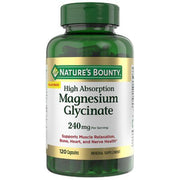 Nature's Bounty High Absorption Magnesium Glycinate 240mg - 120 Capsules