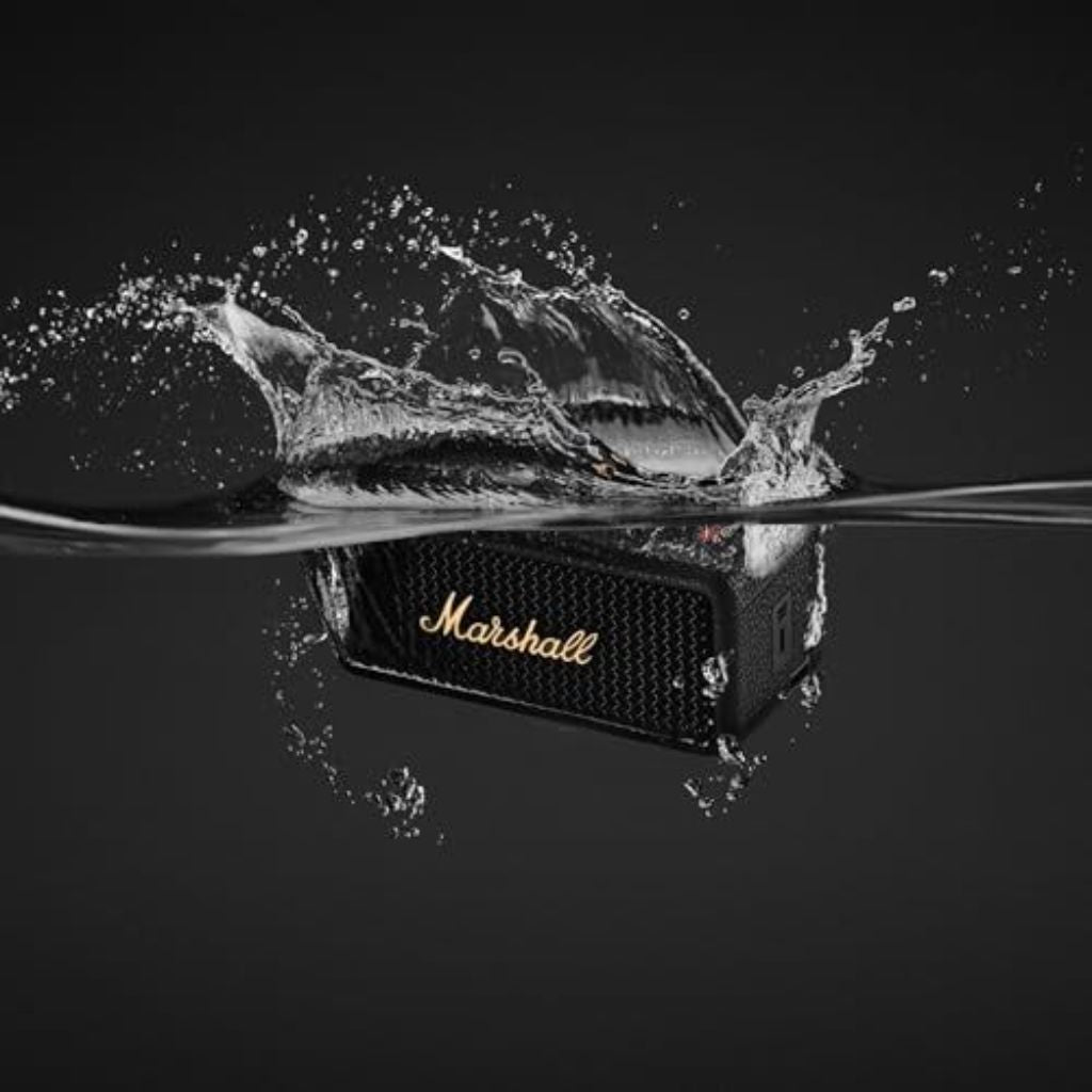 Marshall - Emberton III Portable Bluetooth Speaker with Rugged Waterproof / Dust-proof Wireless Design - Black/Brass
