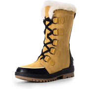 9 DREAM PAIRS Mid-Calf Boots Faux Fur Lined Lace Up Anti-slip Chestnut/Black