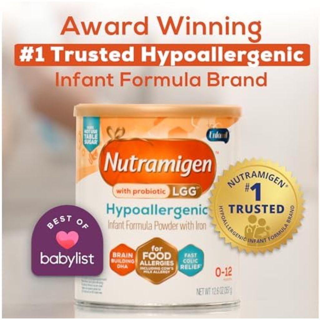 Enfamil Nutramigen Hypoallergenic Baby Formula Powder with Iron - 27.8 oz. (4 Pack)