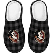 Men's Large FOCO Florida State Sherpa Lined Buffalo Check Memory Foam Slipper