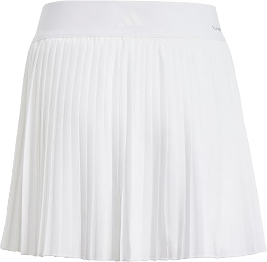 adidas Girl's Club Tennis Pleated Skirt - White, Size Youth Medium