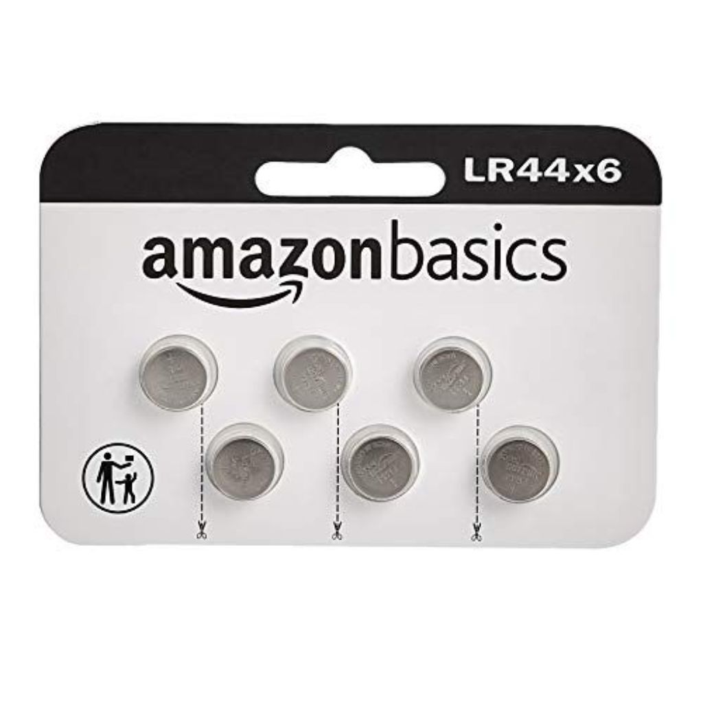 Amazon Basics Alkaline Button Coin Cell Batteries - LR44 - 6 Pack