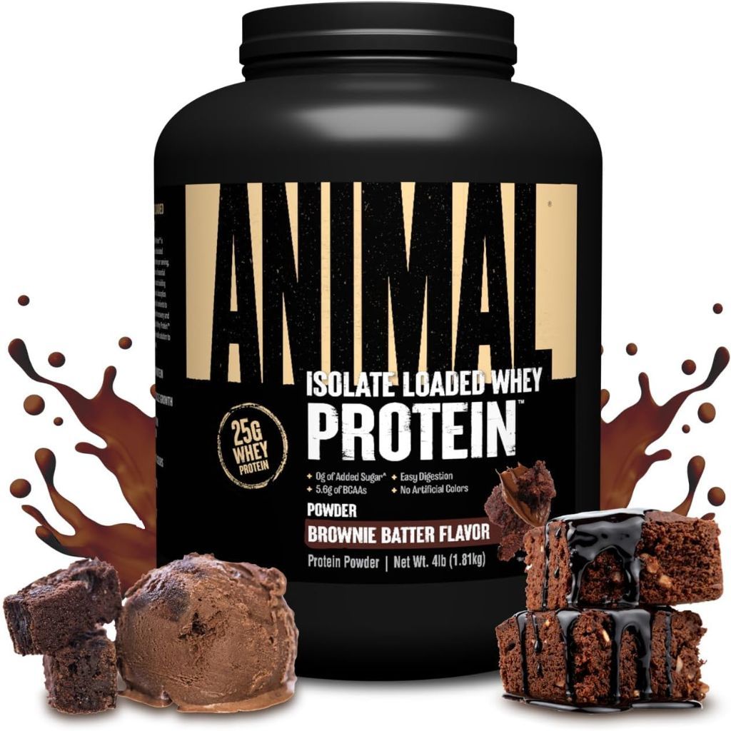 Animal Isolate Loaded Whey Protein Powder - Brownie Batter, 4lb